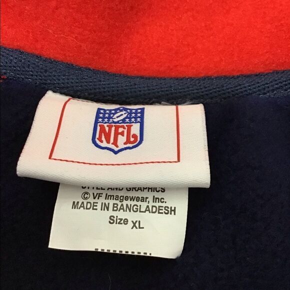 NFL New England Patriots Quarter Zip Fleece Pullover Jacket Good Condition - Picture 11 of 12
